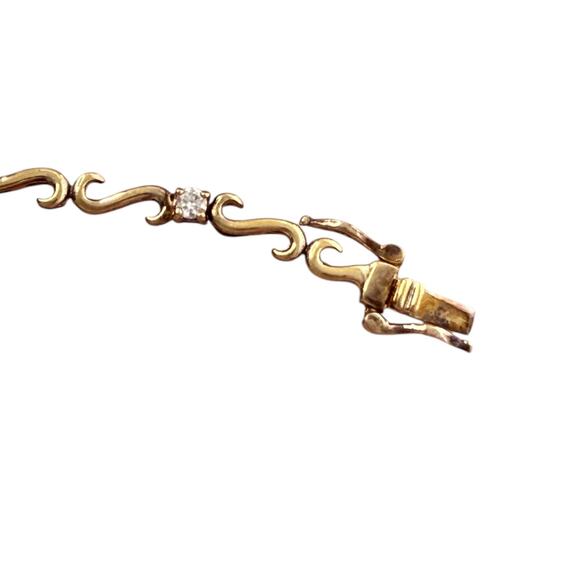 Gold tone sterling 925 bracelet sz7,5 - Picture 5 of 7